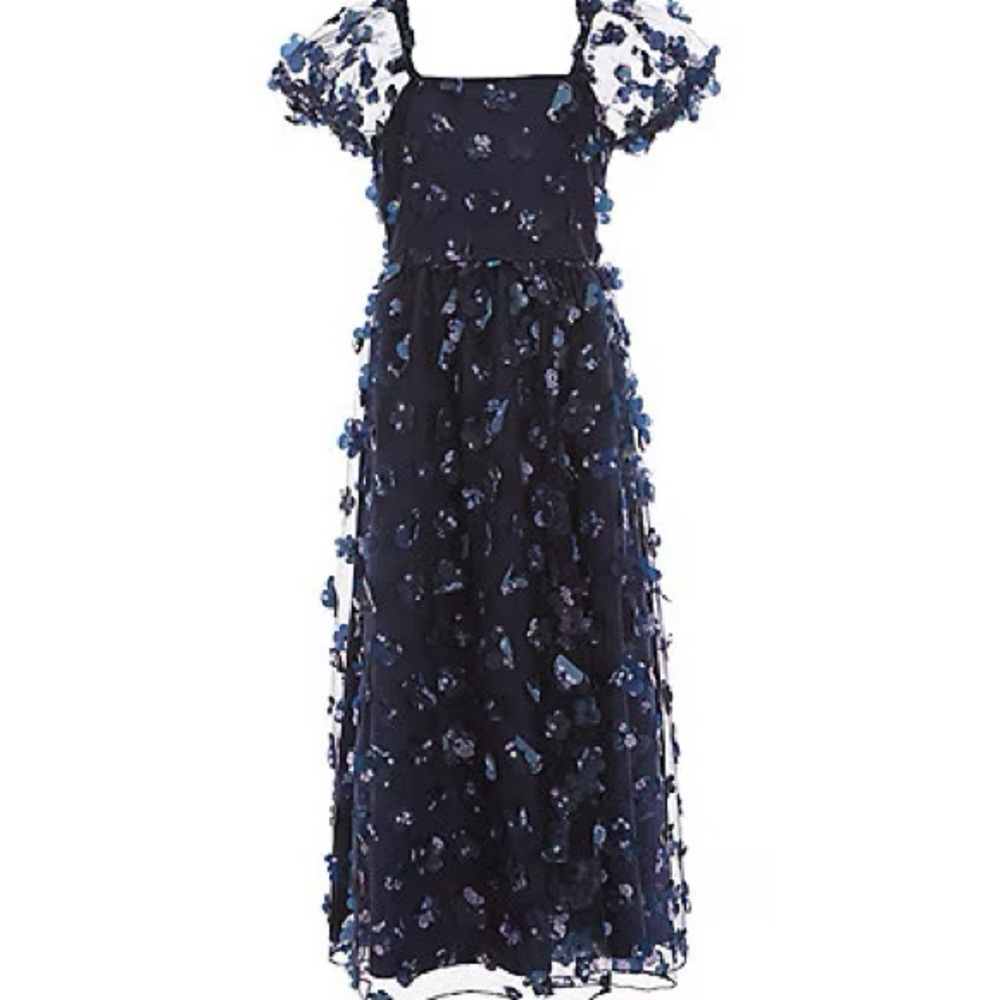 Elegant Navy Blue Girls Dress